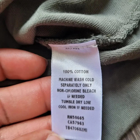 Treasure & Bond Women's Tank Top S Olive Green 100% Cotton Sleeveless Scoop Neck - Picture 4 of 7